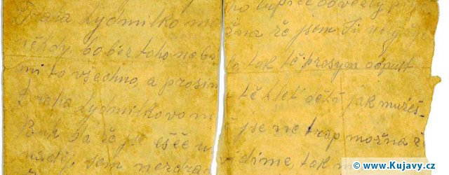 Část dopisu psaného manželce z vojny (datum 29.6.1944)